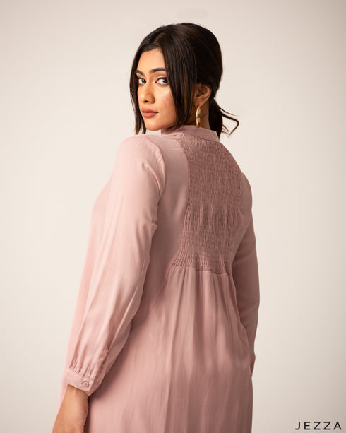 Poly Cotton Top With Back Smocked Panel 60841